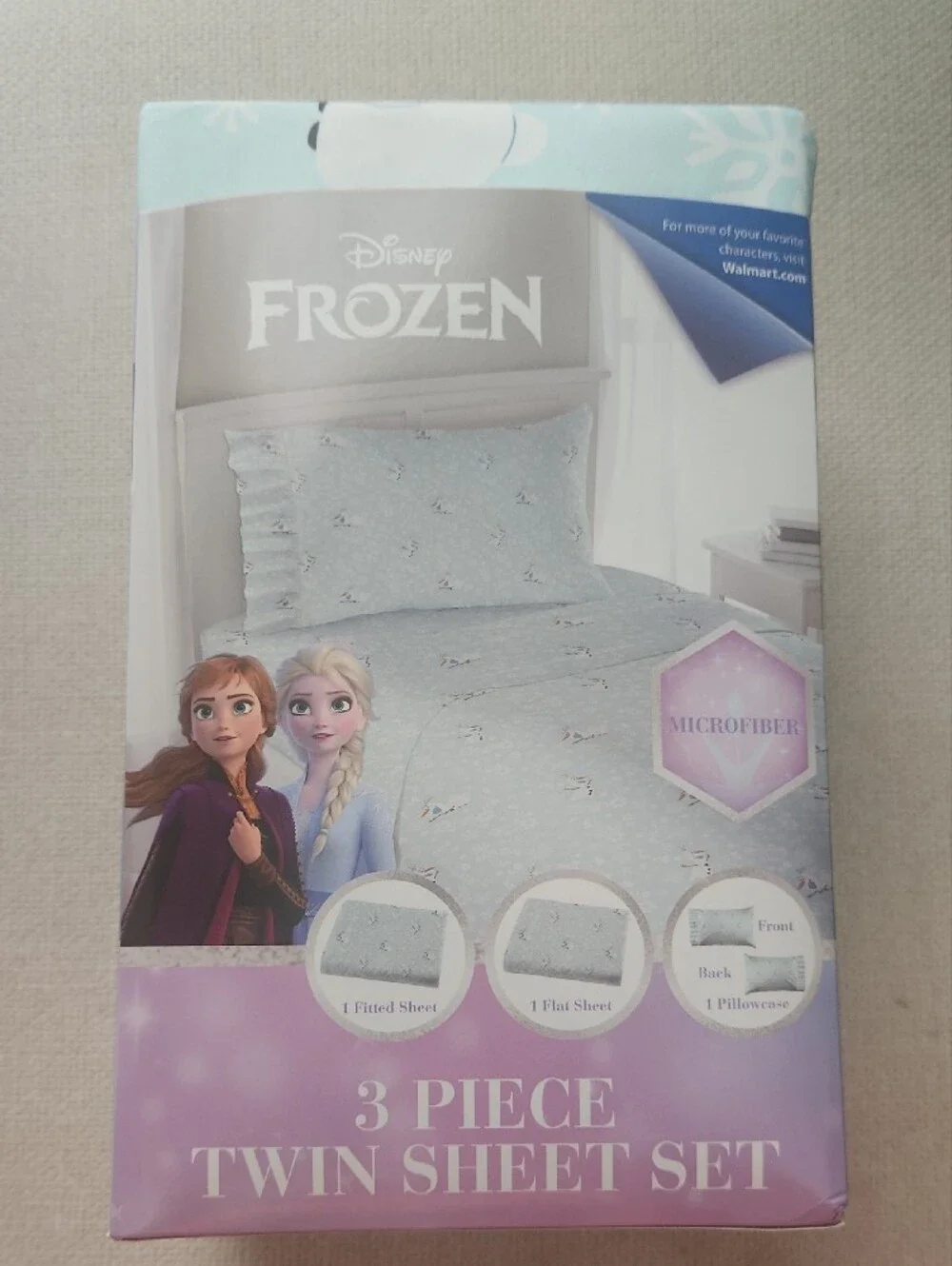Disney Frozen Microfiber Twin Sheet Set in Light Blue